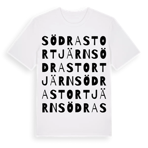 Södra Stortjärn ordlek t-shirt – ekologisk bomull t-shirt från Pinshirt