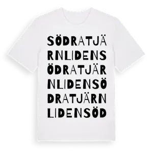 Södra Tjärnliden ordlek t-shirt – ekologisk bomull t-shirt från Pinshirt
