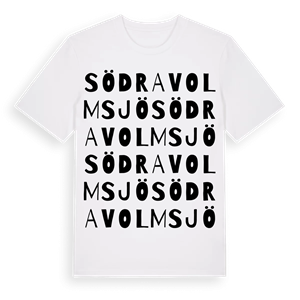 Södra Volmsjö ordlek t-shirt – ekologisk bomull t-shirt från Pinshirt