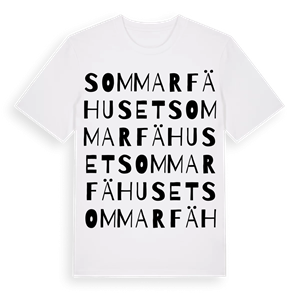 Sommarfähuset ordlek t-shirt – ekologisk bomull t-shirt från Pinshirt
