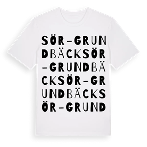 Sör-Grundbäck ordlek t-shirt – ekologisk bomull t-shirt från Pinshirt