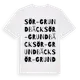 White t-shirt med Sör-Grundbäck ordlek t-shirt