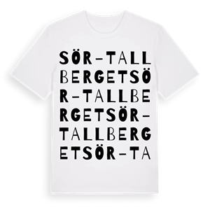 Sör-Tallberget ordlek t-shirt – ekologisk bomull t-shirt från Pinshirt