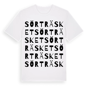 Sörträsket ordlek t-shirt – ekologisk bomull t-shirt från Pinshirt