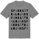 Mid Heather Gray t-shirt med Sparrsätrakojan ordlek t-shirt