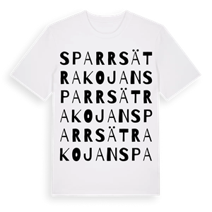 Sparrsätrakojan ordlek t-shirt – ekologisk bomull t-shirt från Pinshirt