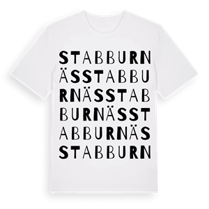 Stabburnäs ordlek t-shirt – ekologisk bomull t-shirt från Pinshirt