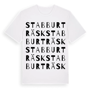 Stabburträsk ordlek t-shirt – ekologisk bomull t-shirt från Pinshirt