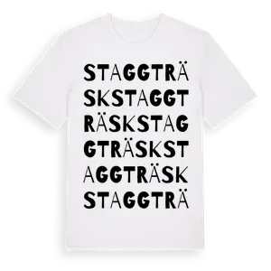 Staggträsk ordlek t-shirt – ekologisk bomull t-shirt från Pinshirt