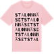 Pink Cotton t-shirt med Stalonnäset ordlek t-shirt