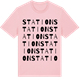Pink Cotton t-shirt med Station ordlek t-shirt