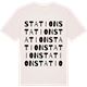 Vintage White t-shirt med Station ordlek t-shirt