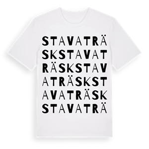 Stavaträsk ordlek t-shirt – ekologisk bomull t-shirt från Pinshirt