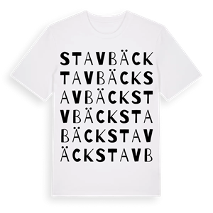 Stavbäck ordlek t-shirt – ekologisk bomull t-shirt från Pinshirt