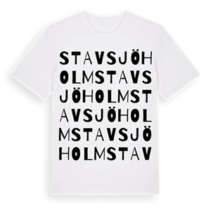 Stavsjöholm ordlek t-shirt – ekologisk bomull t-shirt från Pinshirt