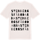 Vintage White t-shirt med Stenbergsfäbodarna ordlek t-shirt