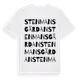 White t-shirt med Stenmansgärdan ordlek t-shirt