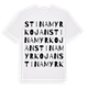 White t-shirt med Stinamyrkojan ordlek t-shirt