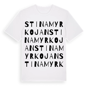 Stinamyrkojan ordlek t-shirt – ekologisk bomull t-shirt från Pinshirt