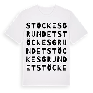 Stöckesgrundet ordlek t-shirt – ekologisk bomull t-shirt från Pinshirt
