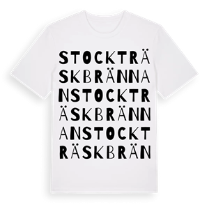 Stockträskbrännan ordlek t-shirt – ekologisk bomull t-shirt från Pinshirt