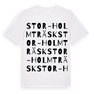 Stor-Holmträsk ordlek t-shirt – ekologisk bomull t-shirt från Pinshirt