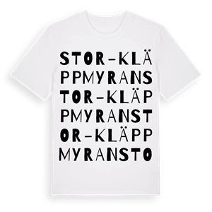 Stor-Kläppmyran ordlek t-shirt – ekologisk bomull t-shirt från Pinshirt