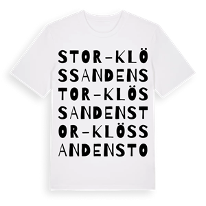 Stor-Klössanden ordlek t-shirt – ekologisk bomull t-shirt från Pinshirt