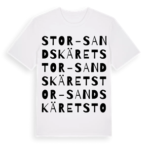 Stor-Sandskäret ordlek t-shirt – ekologisk bomull t-shirt från Pinshirt