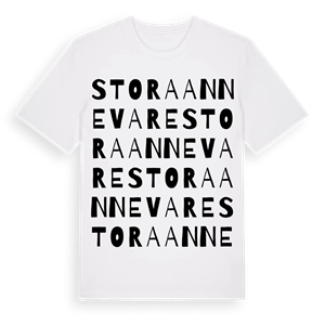 Stora Annevare ordlek t-shirt – ekologisk bomull t-shirt från Pinshirt