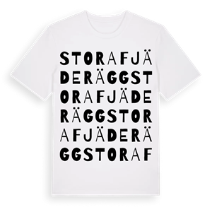 Stora Fjäderägg ordlek t-shirt – ekologisk bomull t-shirt från Pinshirt