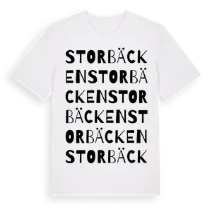 Storbäcken ordlek t-shirt – ekologisk bomull t-shirt från Pinshirt