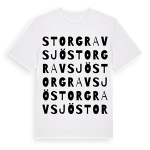 Storgravsjö ordlek t-shirt – ekologisk bomull t-shirt från Pinshirt