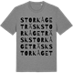 Mid Heather Gray t-shirt med Storkågeträsk ordlek t-shirt