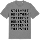 Mid Heather Gray t-shirt med Stormyrtorp ordlek t-shirt