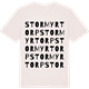 Vintage White t-shirt med Stormyrtorp ordlek t-shirt