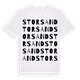 White t-shirt med Storsand ordlek t-shirt