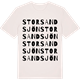 Vintage White t-shirt med Storsandsjön ordlek t-shirt