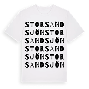 Storsandsjön ordlek t-shirt – ekologisk bomull t-shirt från Pinshirt