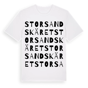 Storsandskäret ordlek t-shirt – ekologisk bomull t-shirt från Pinshirt
