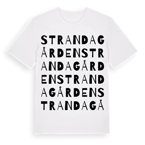 Strandagården ordlek t-shirt – ekologisk bomull t-shirt från Pinshirt