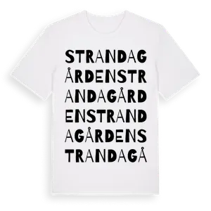Strandagården ordlek t-shirt – ekologisk bomull t-shirt från Pinshirt