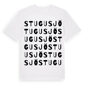 Stugusjö ordlek t-shirt – ekologisk bomull t-shirt från Pinshirt
