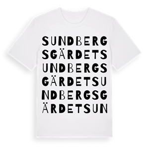 Sundbergsgärdet ordlek t-shirt – ekologisk bomull t-shirt från Pinshirt