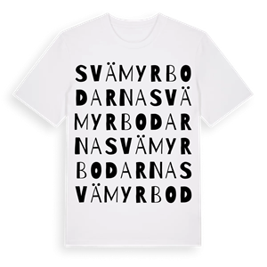 Svämyrbodarna ordlek t-shirt – ekologisk bomull t-shirt från Pinshirt