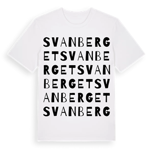 Svanberget ordlek t-shirt – ekologisk bomull t-shirt från Pinshirt