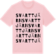 Pink Cotton t-shirt med Svarttjärn ordlek t-shirt