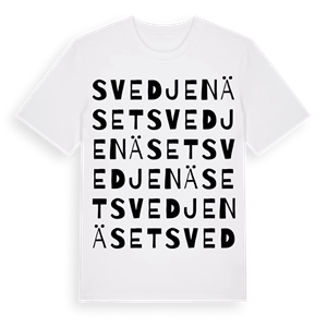 Svedjenäset ordlek t-shirt – ekologisk bomull t-shirt från Pinshirt