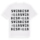White t-shirt med Svennes valln ordlek t-shirt