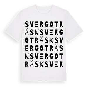Svergoträsk ordlek t-shirt – ekologisk bomull t-shirt från Pinshirt
